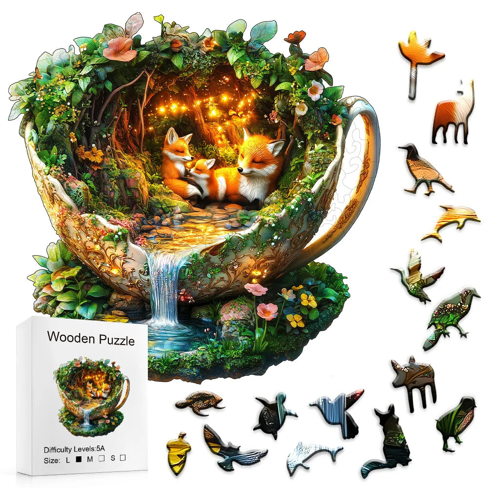 Challenging Wooden Puzzle – Forest Wildlife Jigsaw for Family Fun & Home Decor Gift