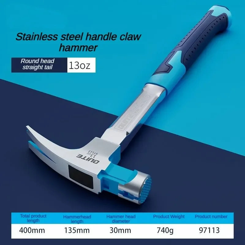 High-Carbon Steel Claw Hammer - Professional Carpenter Woodworking Hand Tool for Construction & DIY Projects