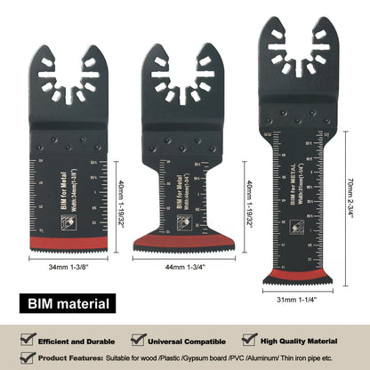 Tooth Oscillating Saw Blade Kit - 10-39PCS Carbide Multitool Blades for Wood PVC & Metal Cutting