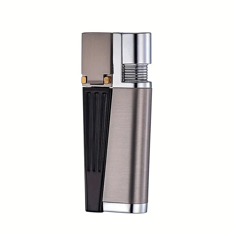 Hot Oblique Free Fire Torch Lighter – Metal Keychain Cigar & Cigarette Lighter with Grinding Wheel, Creative Gadget for Men