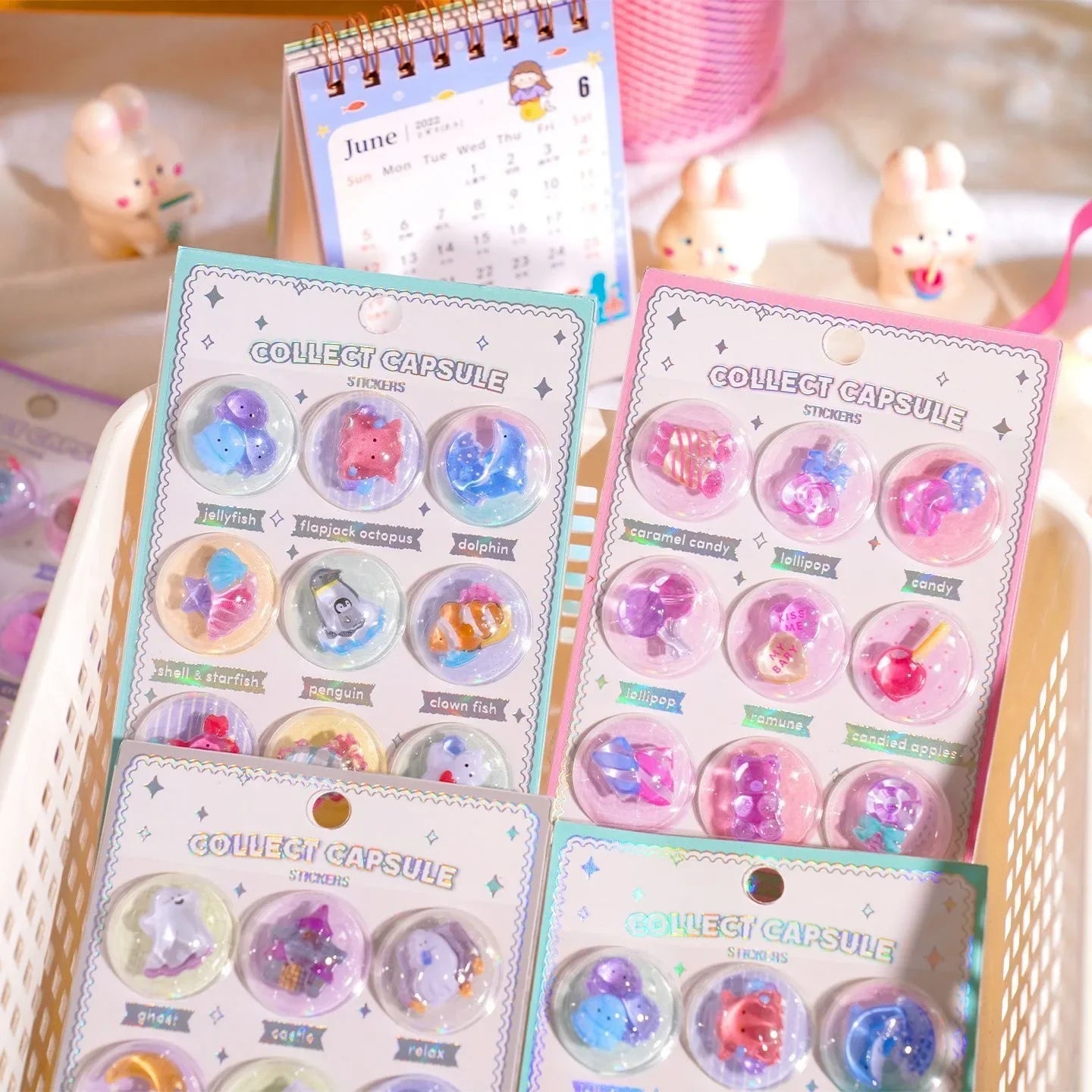 3D Capsule Glue Stickers – Kawaii DIY Diary, Mobile Phone & Camera Decoration, Cute Relief Stickers
