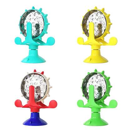 Interactive Cat and Small Dog Treat Leaking Toy: Slow Feeder Dispenser with Rotatable Wheel for IQ Improvement - Fun Kitten and Puppy Accessories