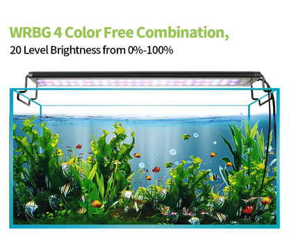 Full Spectrum Aquarium LED Light – 24/7 Lamp with Thermometer & Memory Function for Aquatic Plants
