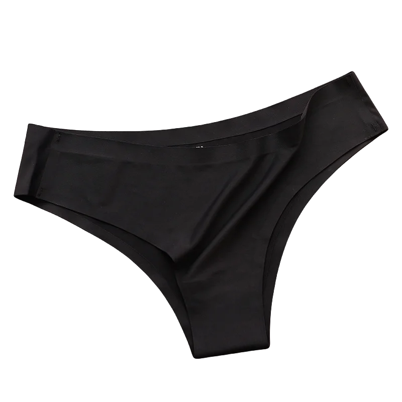 4PCS Seamless Ice Silk Panties Set for Women – Low Waist G-String, Soft Ultra-Thin Sexy Underwear Briefs