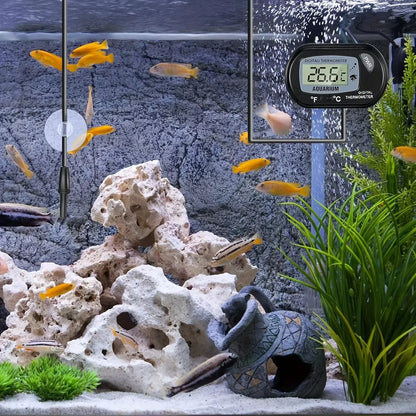 Waterproof Digital Aquarium Thermometer – Suction Cup Temperature Gauge for Fish Tanks & Reptiles