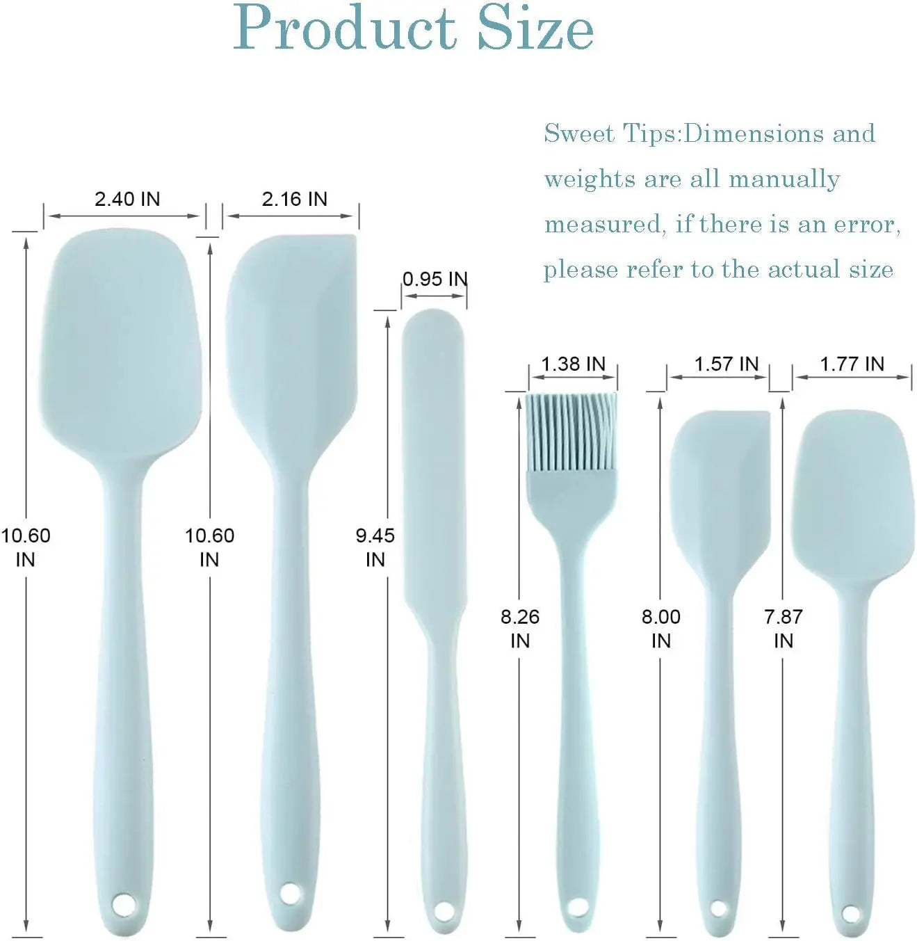 6-Piece Silicone Spatula Set: Food Grade Non-Stick Heat Resistant Turner Spatulas for Cooking, Baking, Mixing - Essential Baking Tools