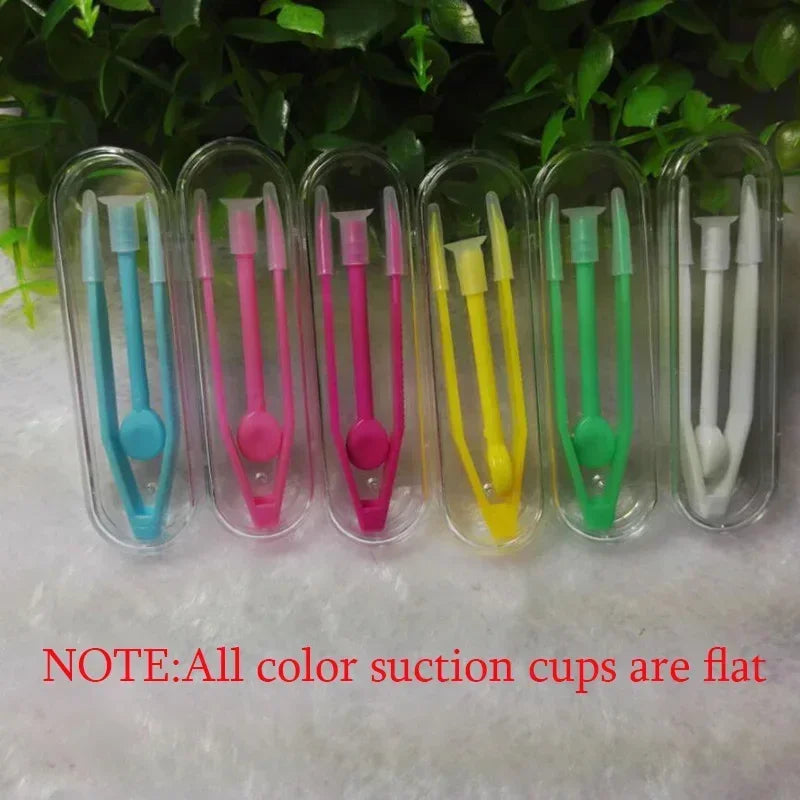 Color Contact Lens Case Set – Tweezers & Suction Stick Eye Care Tool Kit for Lens Insertion & Storage Container