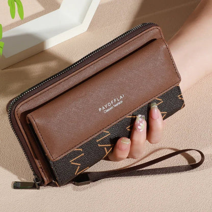 Classic Men’s Faux Leather Wallet – Bifold with Snap Closure, Zipper Card Holder & Photo Slot, Color Block Design