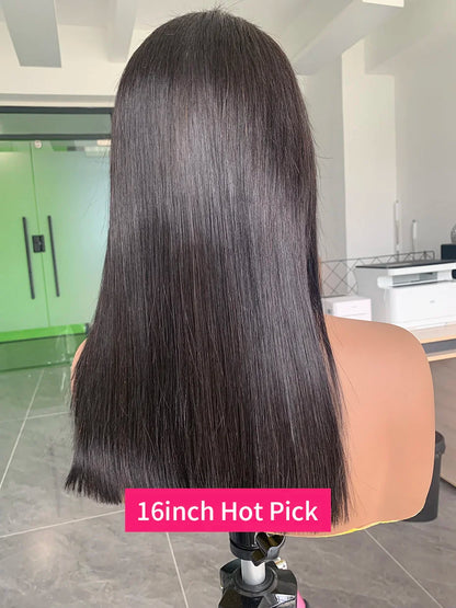 Raw Vietnamese Human Hair Lace Front Wig – 13x6 Bob, Straight Natural Black, 250% Density, 100% Human Hair