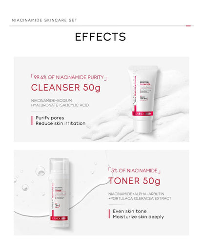 Niacinamide Skin Care Set – Oil Control, Anti-Wrinkle & Whitening Face Serum, Cream, Toner 4-Piece Kit