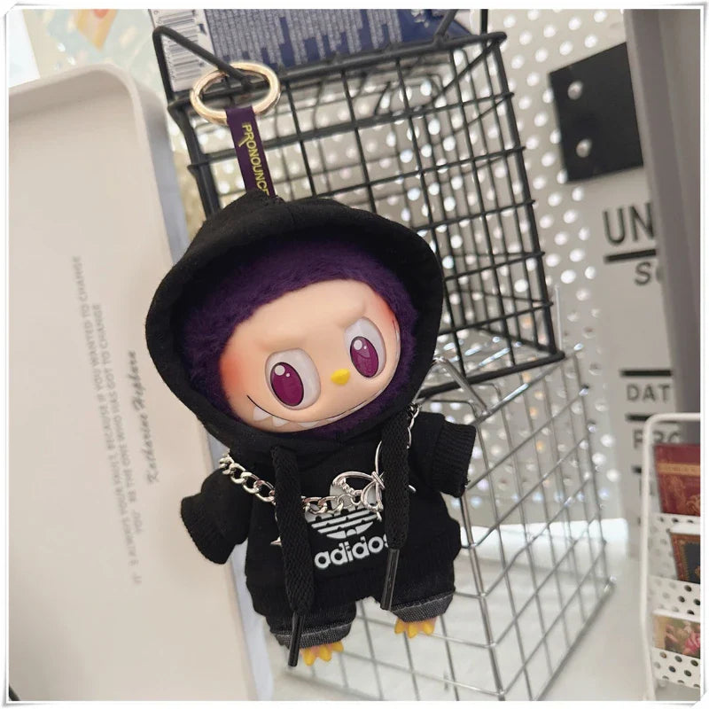 15/17cm Labubu V1 V2 Doll Clothing Set – Fashion Hoodie & Pants, Korean Idol Style DIY Accessories Toy Gift