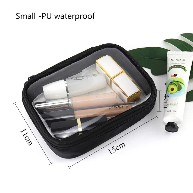 Waterproof Clear PVC Makeup Bag – Travel Cosmetic Organizer Pouch for Women & Men, Toiletry & Brush Storage Case