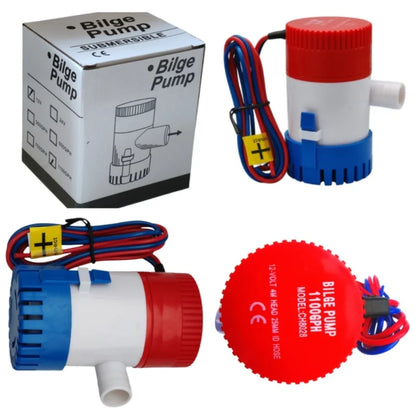 12V Submersible Marine Bilge Water Pump 1100GPH – Vacuum Boat Pump for Seaplane, Houseboat & Motorhome Water Removal System