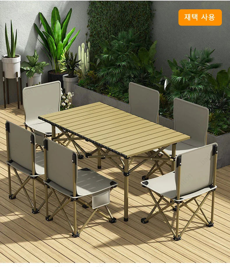 Camping Folding Table & Chair Set – Lightweight, Stable, Easy to Install Outdoor Table for Camping