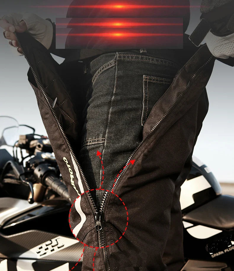 AMU Motorcycle Quick Take Off Pants – Waterproof, Windproof, Thermal Protective Gear for Men & Women