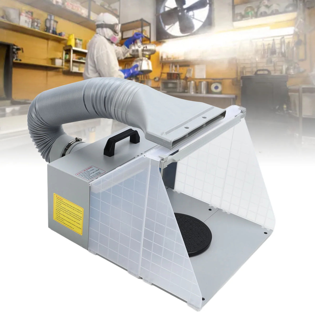 Portable Airbrush Spray Booth with LED Light Professional Painting Station for Cake Decorating Nails T-Shirts Crafts Dust-Free Spray Booth