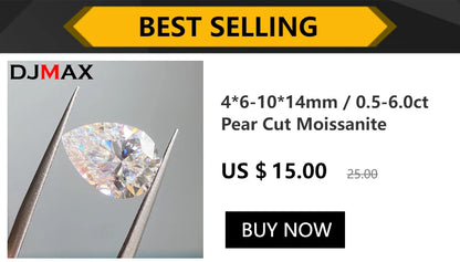 1CT Lab-Grown Moissanite Diamonds – D Color VVS1 Loose Gemstones, Full Size 0.7mm-20mm