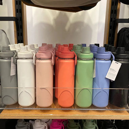 710ml Lulu Insulated Sports Water Bottle - Stainless Steel, Pure Titanium, Vacuum-Sealed, Leakproof, Portable Outdoor Cup