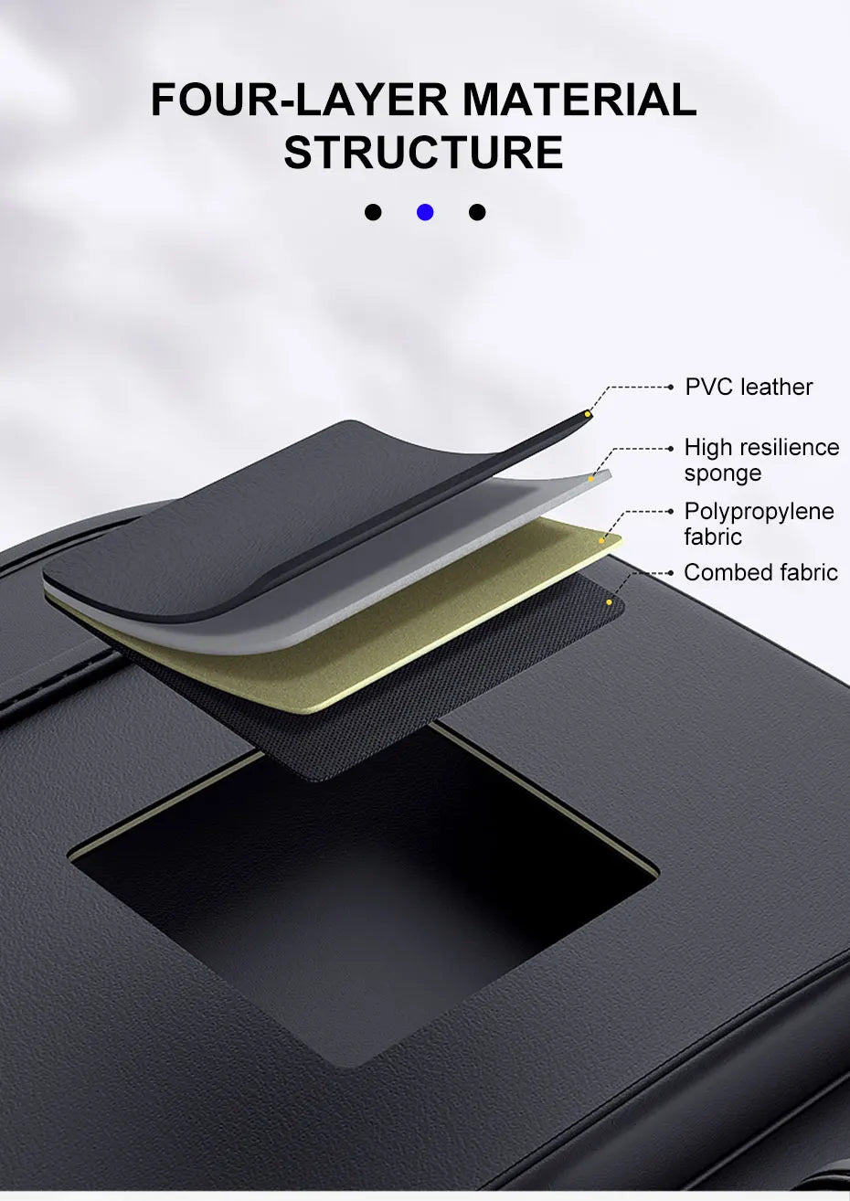 SEAMETAL Car Seat Back Storage Bag – PU Leather Auto Organizer with Tissue Box, Multifunctional Car Storage Accessory