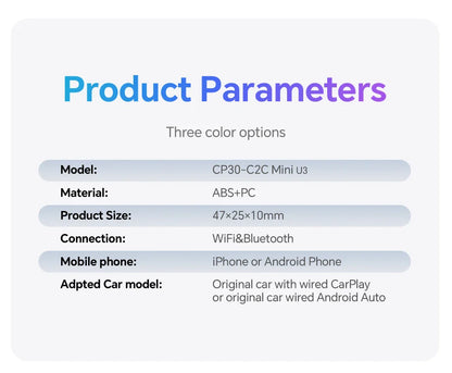 2025 2 in 1 Wireless CarPlay & Android Auto Adapter – Plug & Play USB for Mazda, Haval, Kia, Volvo, Audi, VW