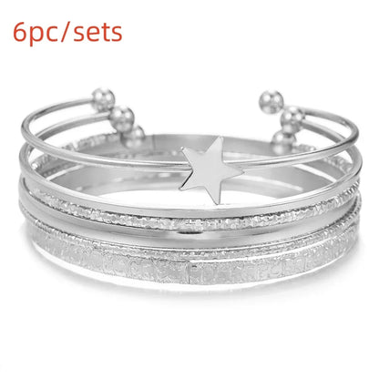12Pcs Punk Curb Cuban Chain Bracelet Set for Women – Gold Miami Boho Thick Charm Bangles Fashion Jewelry