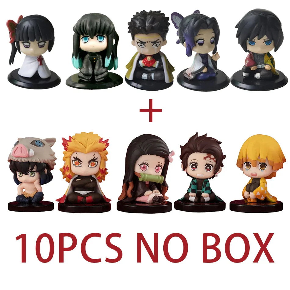 5-Style Q Version Demon Slayer Sitting Ghost Dolls – Tanjiro, Nidouzi, Inosuke & Zenitsu Action Figures