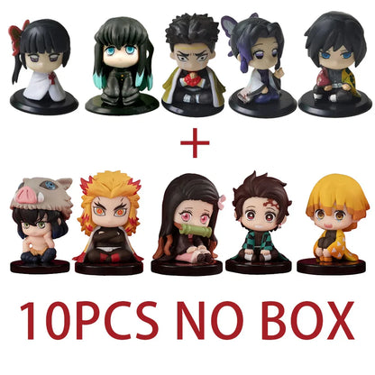 5-Style Q Version Demon Slayer Sitting Ghost Dolls – Tanjiro, Nidouzi, Inosuke & Zenitsu Action Figures