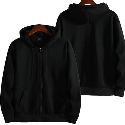 Men's Zipper Hoodie – Casual Long Sleeve Hooded Sweatshirt for Autumn & Winter – Loose Fit Sportswear Jacket