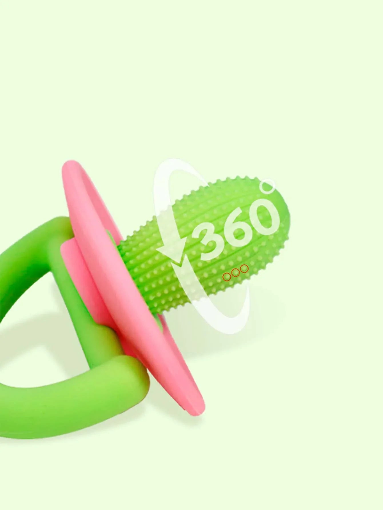Silicone Teether Ring – Pacifier-Style Soft Teething Tool with Molar Massage Dots