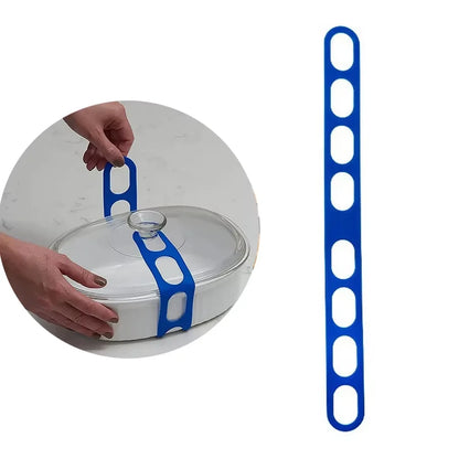 Reusable Silicone Pot Lid Strap – Universal Adjustable Lid Holder for Clay Pots, Stew Pots & Flat Bottom Cookware, Outdoor Use Kitchen Tool