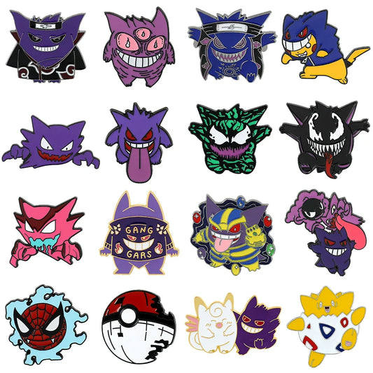 Gengar Cartoon Enamel Brooch — Anime Lapel Pin for Backpack Accessories, Fan Collection & Jewelry Gift