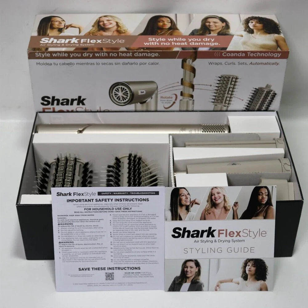 Shark HD430 FlexStyle Hair Dryer & Airwrap – Negative Ion Blow Dryer Brush, Multi-Styler with Auto-Wrap Curlers