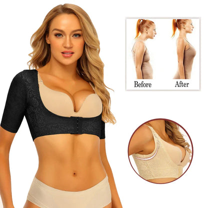 Women's Upper Arm Shapers - Compression Slimming Shapewear Vest Tops - Humpback Posture Corrector for Improved Posture