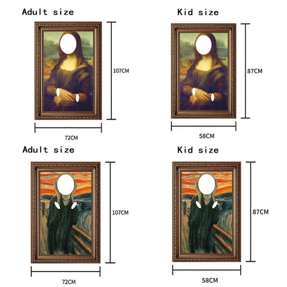 Mona Lisa & The Scream Art Cosplay Costume - Funny Halloween Carnival Sponge Suit for Adults & Kids