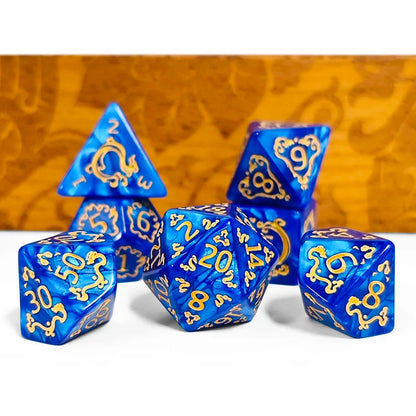 DND 7-Piece Dragon Pattern Polyhedral Dice Set – Role-Playing D&D TRPG Board Game Accessories