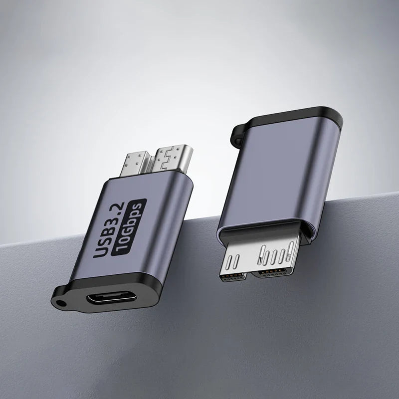 Micro B USB 3.0 Male to Type-C Female Adapter – USB 3.0 to Type-C Connector for External Hard Drive HDD Cable