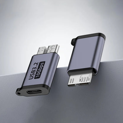 Micro B USB 3.0 Male to Type-C Female Adapter – USB 3.0 to Type-C Connector for External Hard Drive HDD Cable