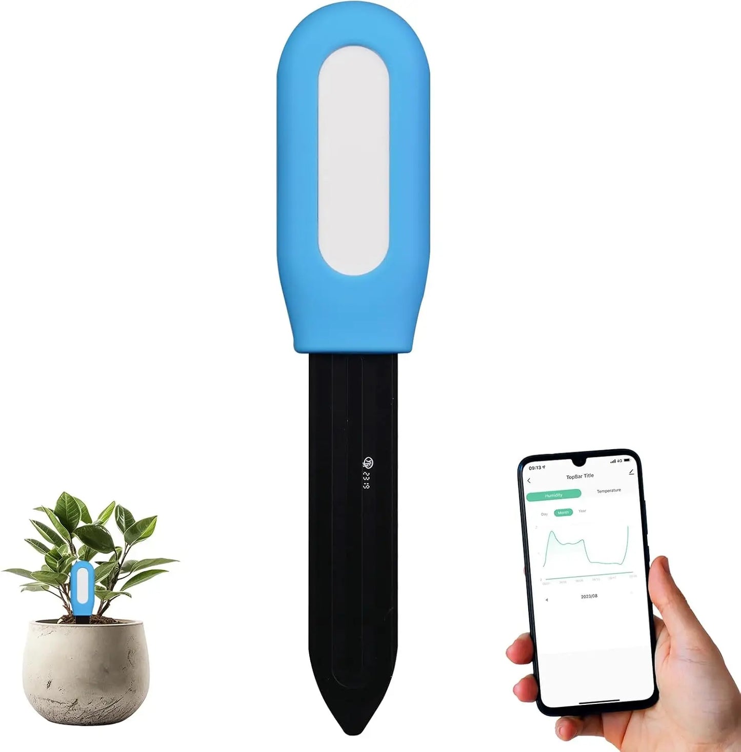 WiFi Zigbee Smart Soil Tester – Bluetooth Moisture, Humidity & Temperature Sensor with Mobile App for Real-Time Plant Monitoring