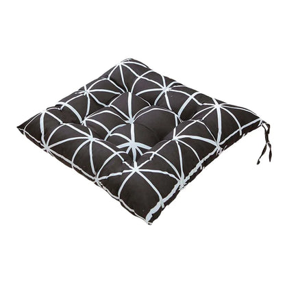 40cm Square Chair Cushion – Thickened Linen Stool Pad with Anti-Skid Strap, Backrest Pillow for Home & Office Chair