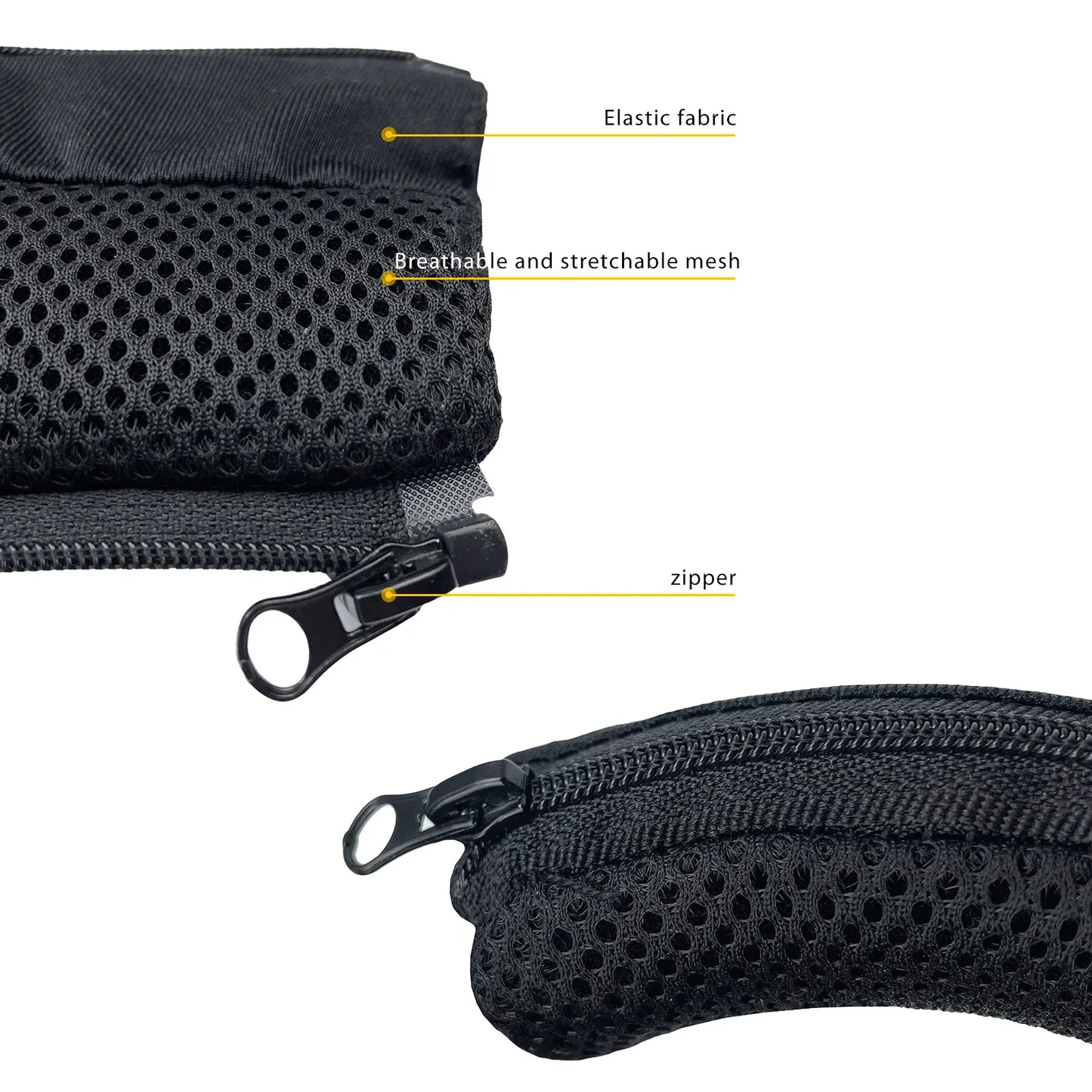 Realhigh Headband Cover: Breathable Mesh Cloth Zipper for Anker Soundcore Life Q10/Q20/Q30/Q35BT Headphones - Head Beam Protection