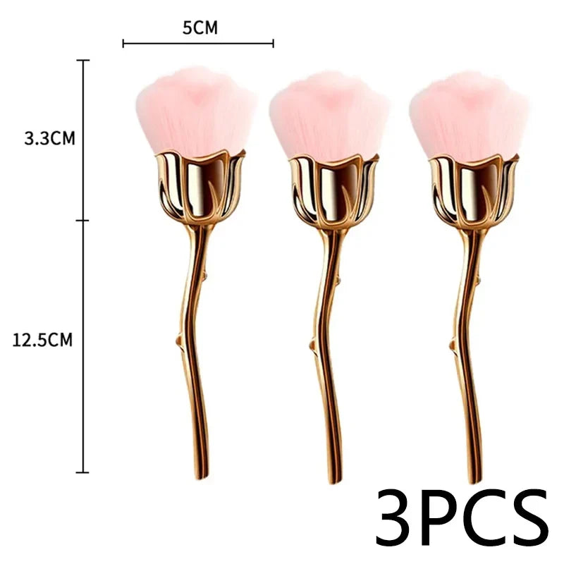 Rose Nail Dust Brush - Soft Manicure & Nail Art Cleaning Brush