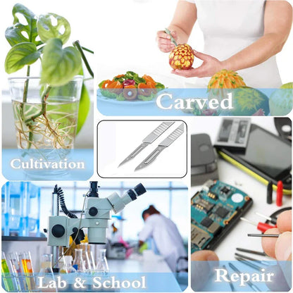 Carbon Steel Carving Knife Set – #11 & #23 Non-Slip Blades for Engraving, Mobile Phone Film, Paper Cutting & Handicraft Tools