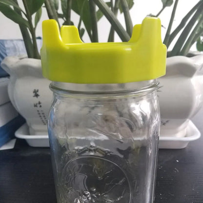 2pcs Plastic Sprouting Lid Set - Mesh Sprout Cover for Seed Germination, Vegetable Crop Growth, Fits Mason Jars with Sealing Ring