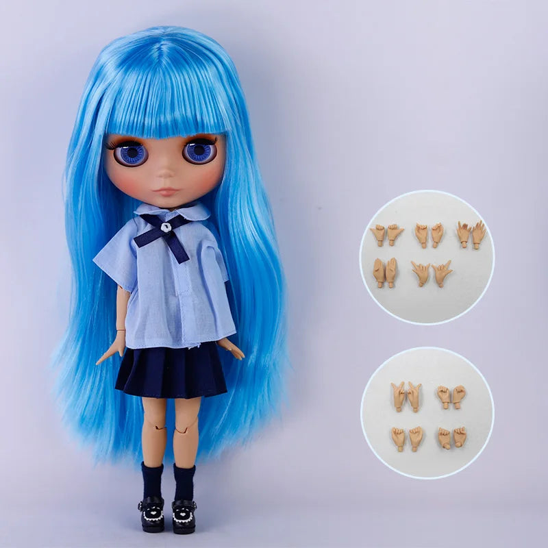 ICY DBS Blythe Doll – Tan Skin Matte Face with Eyebrows, 1/6 BJD Joint Body, Anime Christmas Gift
