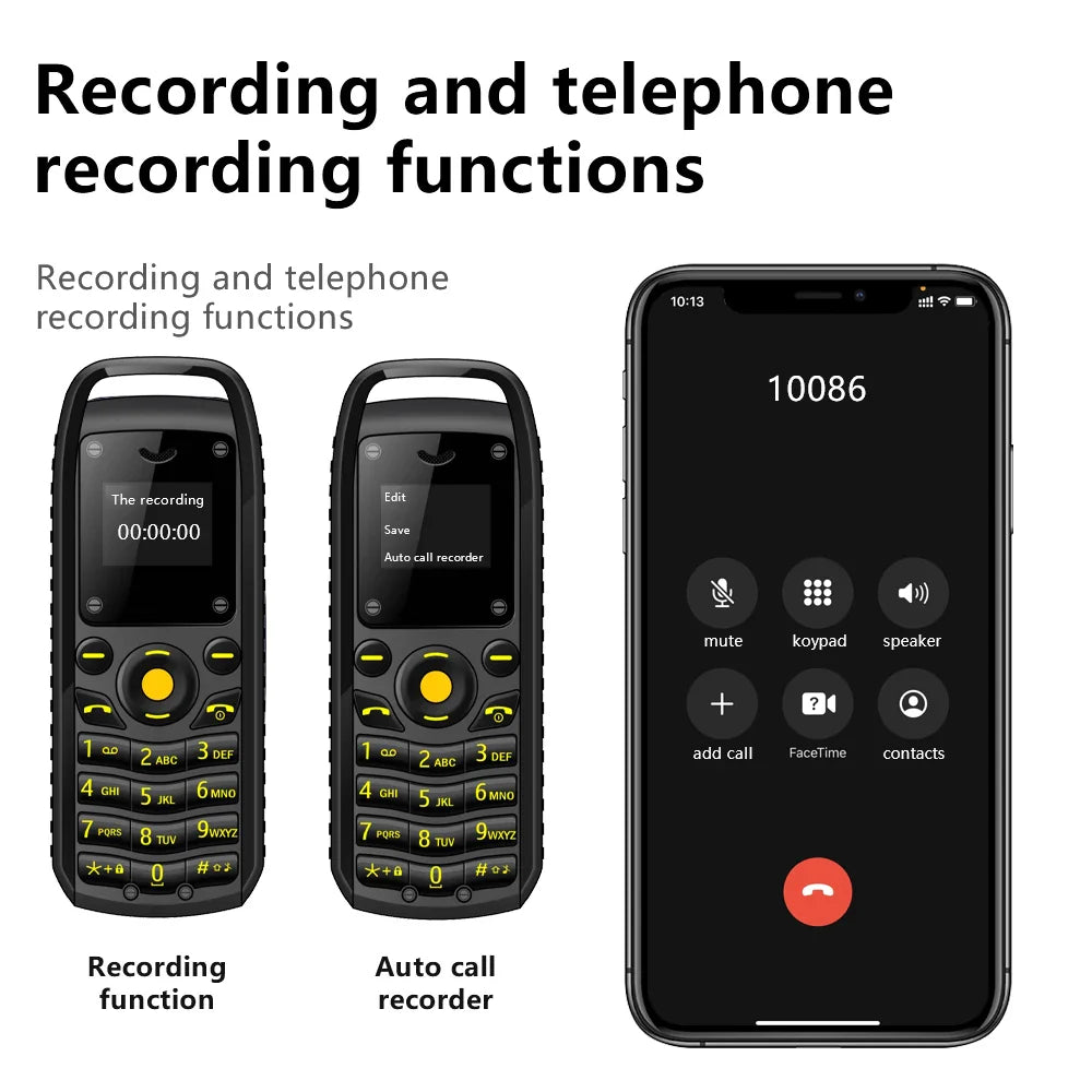 SERVO B25 Super Mini Mobile Phone – Dual SIM, Magic Voice, Bluetooth, Blacklist, Alarm Clock, 2G Feature Cellphone