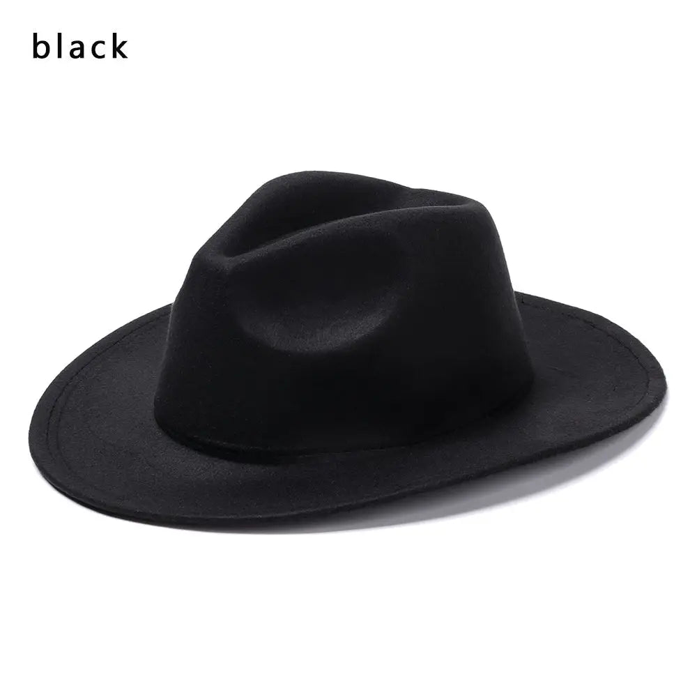 Western Cowboy Hat – Faux Leather Fedora for Men, Women & Kids, Wide Brim Beach & Travel Cap in Black, White & Pink