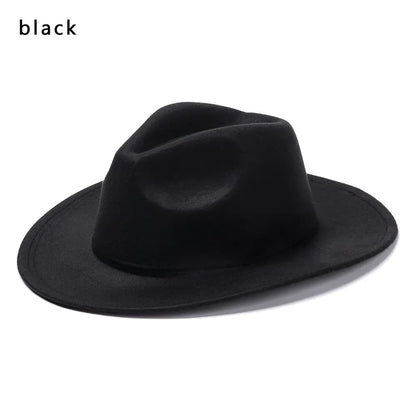 Western Cowboy Hat – Faux Leather Fedora for Men, Women & Kids, Wide Brim Beach & Travel Cap in Black, White & Pink