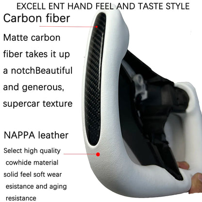 350mm Heated Yoke Steering Wheel – Custom NAPPA Leather Accessory for Tesla Model 3/Y (2018–2024)
