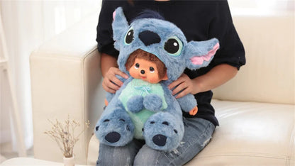 Disney 20cm Monchhichi Transform Plush – Stitch, Mickey, Totoro & Kiki Kawaii Stuffed Doll Kids Gift