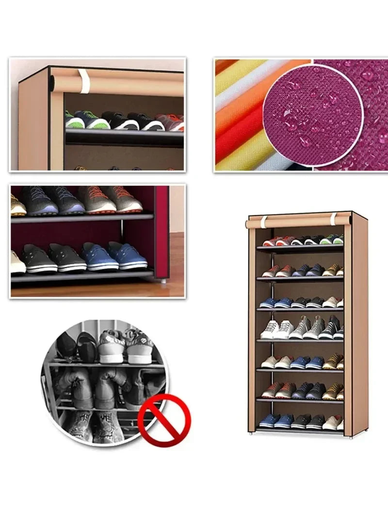Multi-Tier Space-Saving Shoe Rack – Dustproof & Economical Cabinet for Dormitory or Home Entryway Storage